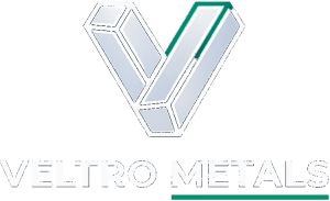 Veltro Metals logo (light version for dark backgrounds)